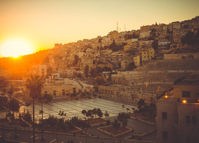 solnedgång över Amman